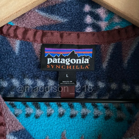 Patagonia Synchilla Snap-T Fleece Pullover Large Laughing Waters Elwha Blue L - Picture 8 of 10